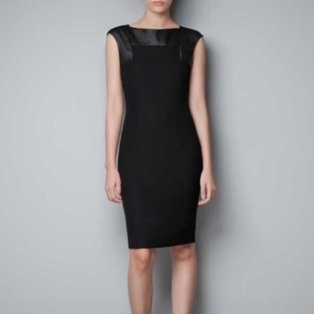 Zara Basic Audrey Hepburn Faux Leather Dress